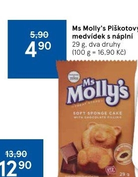 Piškotový medvídek s náplní Ms Molly'