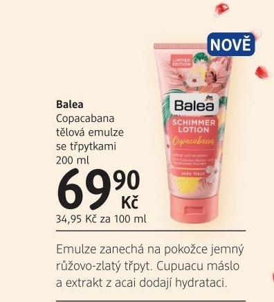 Emulze tělová se třpytkami Balea
