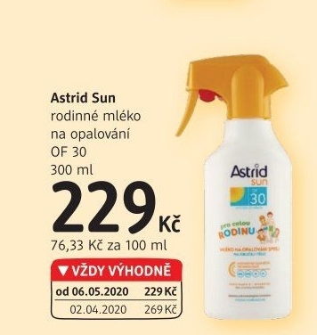 Mléko na opalování OF 30 Astrid Sun