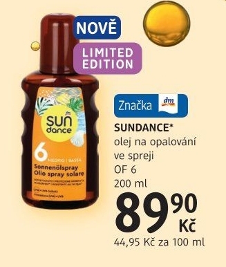 Olej na opalování ve spreji OF 6 Sundance