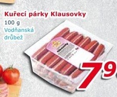 Párky kuřecí Klausovky Vodňanské kuře