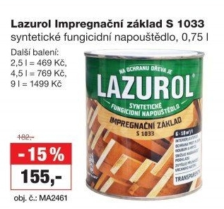 Impregnační základ na dřevo Lazurol