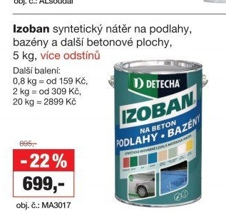 Nátěr na beton Izoban Detecha