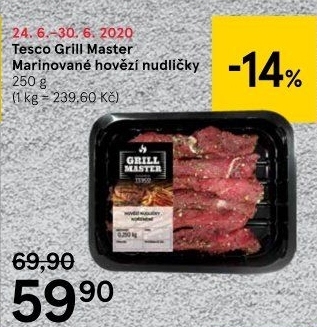 Hovězí nudličky marinované Grill Master Tesco