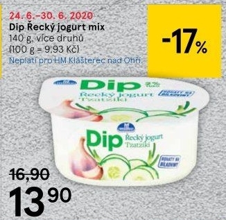Ochucený jogurt řecký Dip Milko