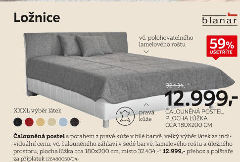 Čalouněná postel Blanář