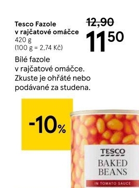 Fazole v omáčce Tesco