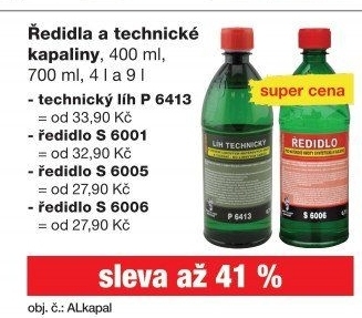 Ředidla a technické kapaliny