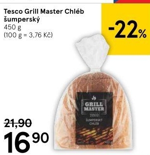 Chléb Šumperský Grill Master Tesco