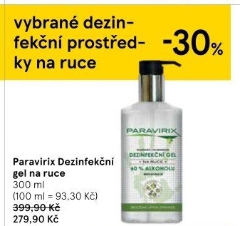 Dezinfekční gel na ruce Paravirix
