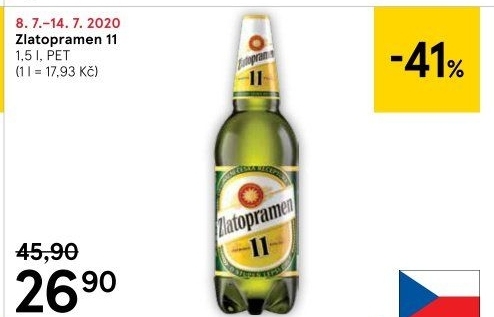 Pivo světlý ležák 11° Zlatopramen