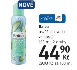 Osvěžující voda ve spreji Balea