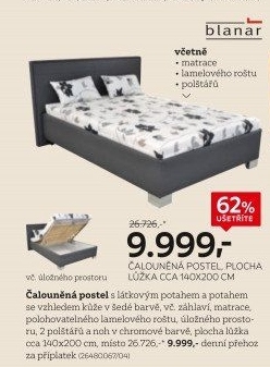 Čalouněná postel Blanář