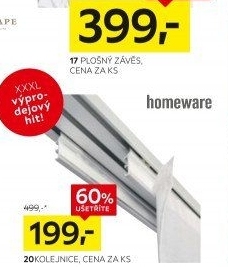 Kolejnice na závěs Homeware