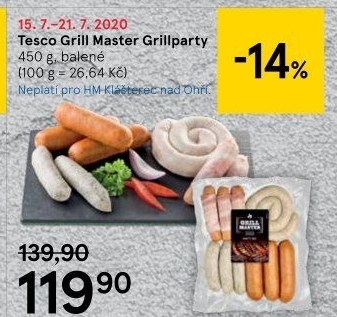 Klobásy Grill Master mix Tesco