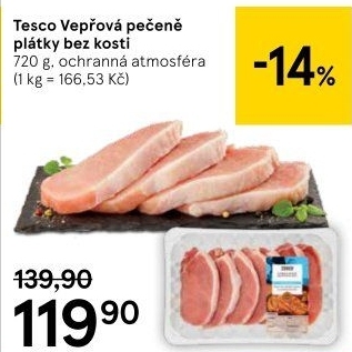 Vepřová pečeně bez kosti Tesco