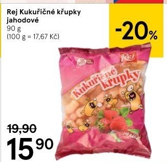Křupky kukuřičné ochucené bez lepku Rej