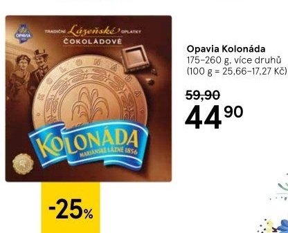 Lázeňské oplatky Kolonáda Opavia