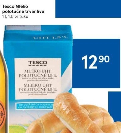 Mléko trvanlivé Tesco - 1,5% polotučné