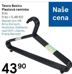 Plastová ramínka Tesco Basics