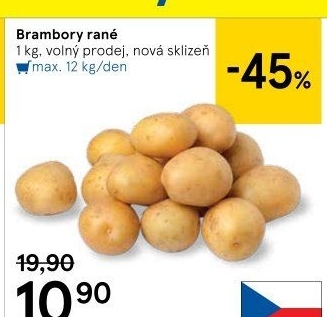 Brambory konzumní rané