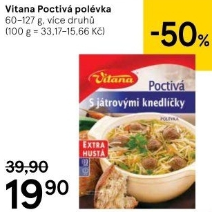 Instantní polévky Poctivá polévka Vitana