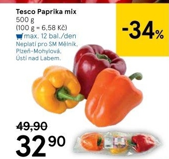 Paprika trikolora Tesco