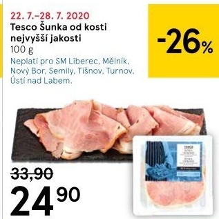 Šunka od kosti nejvyšší jakosti Tesco