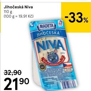 Sýr Niva Jihočeská 50% Madeta