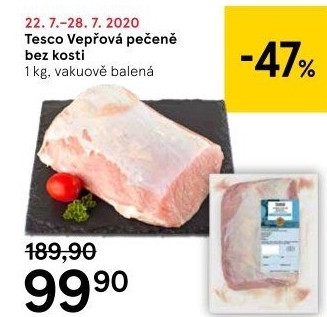 Vepřová pečeně bez kosti Tesco