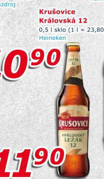 Pivo světlý ležák Královská 12° Krušovice