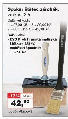 Hranatá malířská štětka Spokar