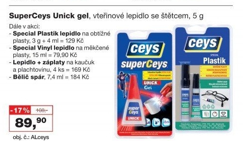 Lepidlo na měkčené plasty Ceys