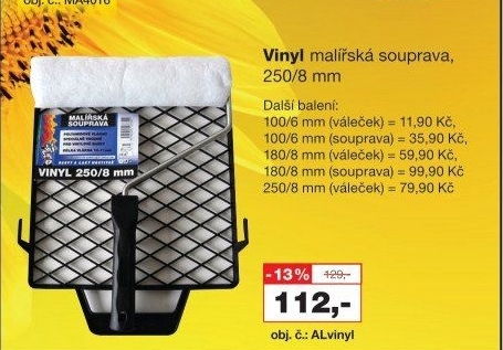 Malířský váleček Vinyl Barvy a laky Hostivař
