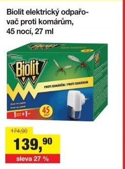 Odpařovač elektrický proti komárům 45 nocí Biolit