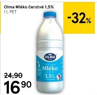 Mléko čerstvé Olma - 1,5% polotučné