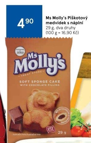 Piškotový medvídek s náplní Ms Molly'
