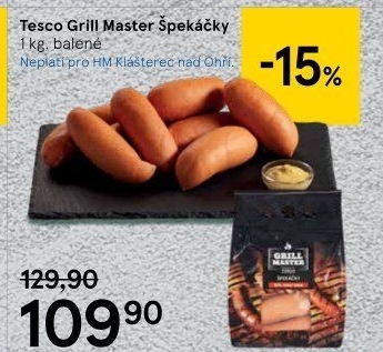 Špekáčky Grill Master Tesco