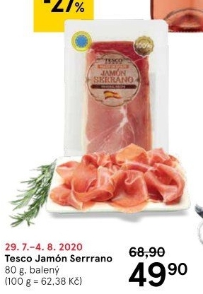 Šunka Jamón Serrano Tesco