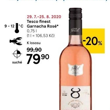 Víno Garnacha Rosé Tesco Finest
