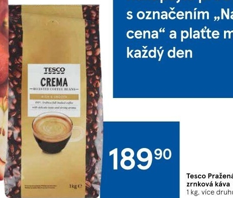 Zrnkové kávy Tesco