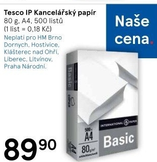 Kancelářský papír A4 Tesco