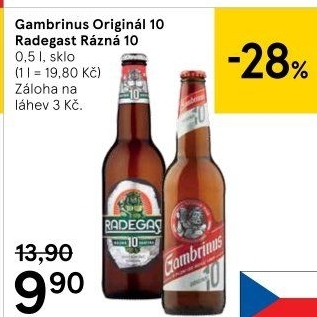 Pivo světlé výčepní Originál 10° Gambrinus