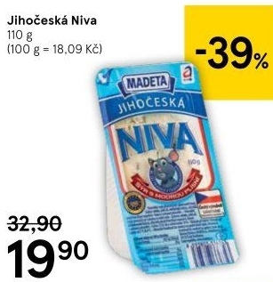 Sýr Niva Jihočeská 50% Madeta