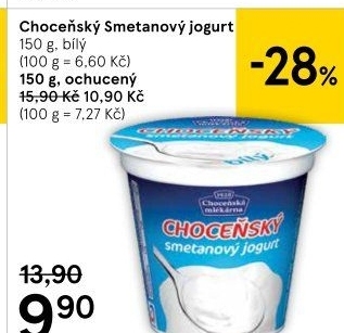 Bílý jogurt smetanový Choceňský
