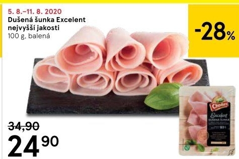 Dušená šunka nejvyšší jakosti Excelent Beskydské uzeniny Chodura