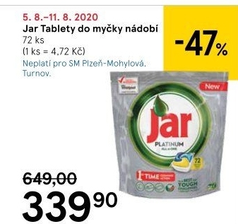 Kapsle do myčky Jar