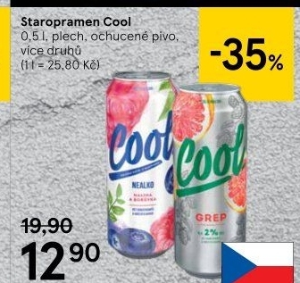 Nealkoholické pivo ochucené Staropramen Cool