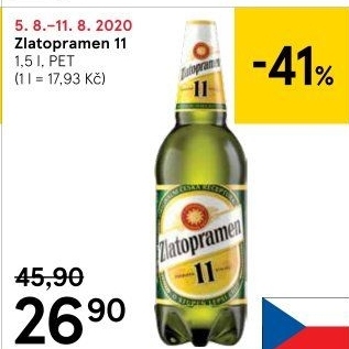 Pivo světlý ležák 11° Zlatopramen