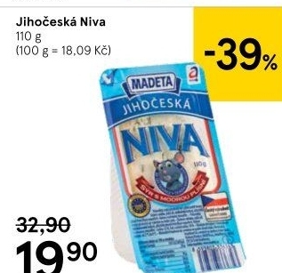 Sýr Niva Jihočeská 50% Madeta